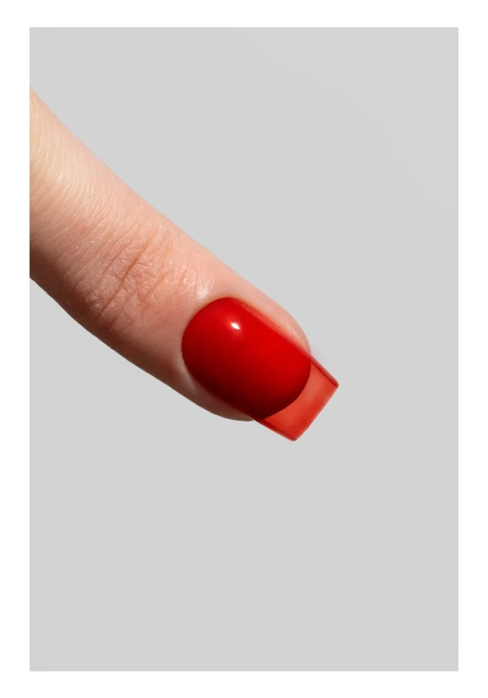 MUSA Nails Gel Polish Glass Red – полупрозрачен червен гел лак с glass effect и jelly витражен финиш, 7 мл