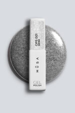 Сребрист glitter гел лак Musa Nails Shine GPS001 с микро брокат и блестящ ефект за професионален дълготраен маникюр.