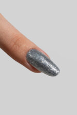 Сребрист glitter гел лак Musa Nails Shine GPS001 с микро брокат и блестящ ефект за професионален дълготраен маникюр.
