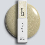 Златист glitter гел лак Musa Nails Shine GPS002 с микро брокат и блестящ ефект за дълготраен професионален маникюр.
