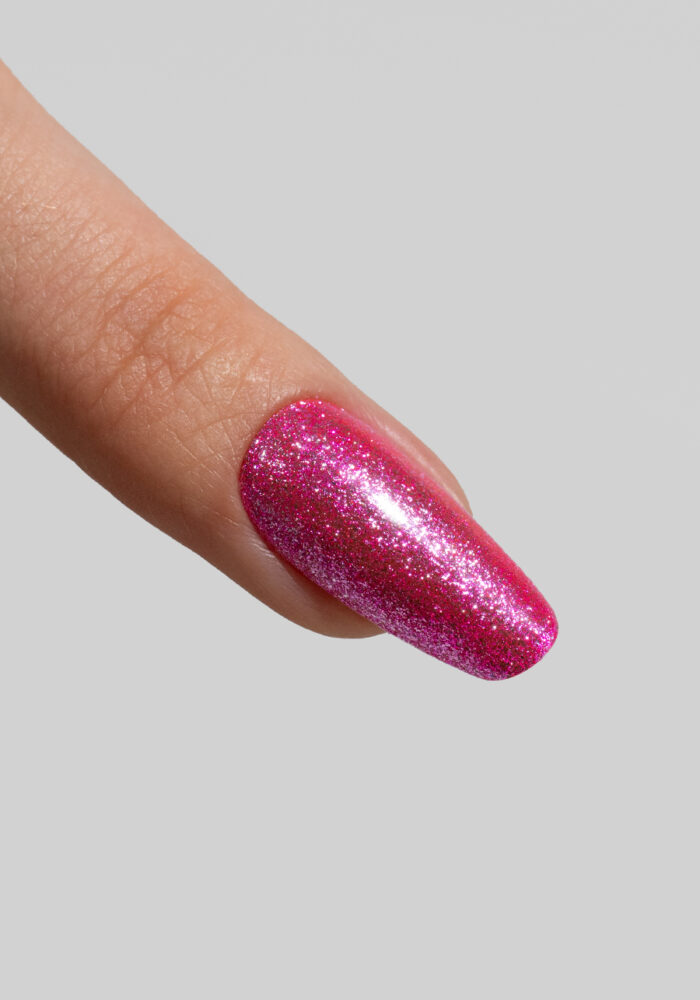 Розов microglitter гел лак Musa Nails Shine GPS005 с фин блестящ ефект за дълготраен професионален маникюр.
